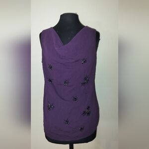 Oasis Deep Purple Embellished Blouse